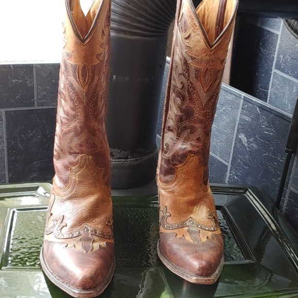 Ladies Western Leather Stitched Boots Size 9M - Picture 3 of 13